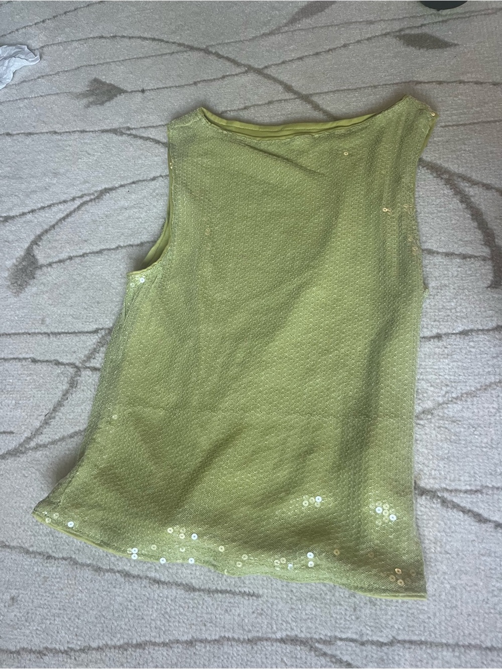 SHEIN Lime Green Sequin Tank Top